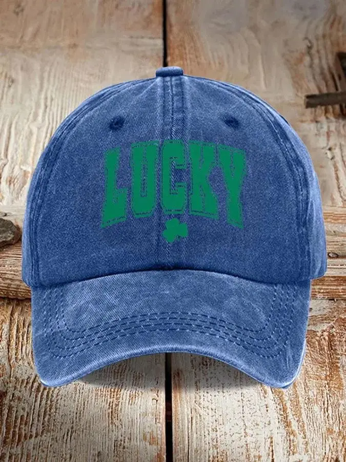 Lucky St Patrick's Day Shamrock Printed Baseball Cap