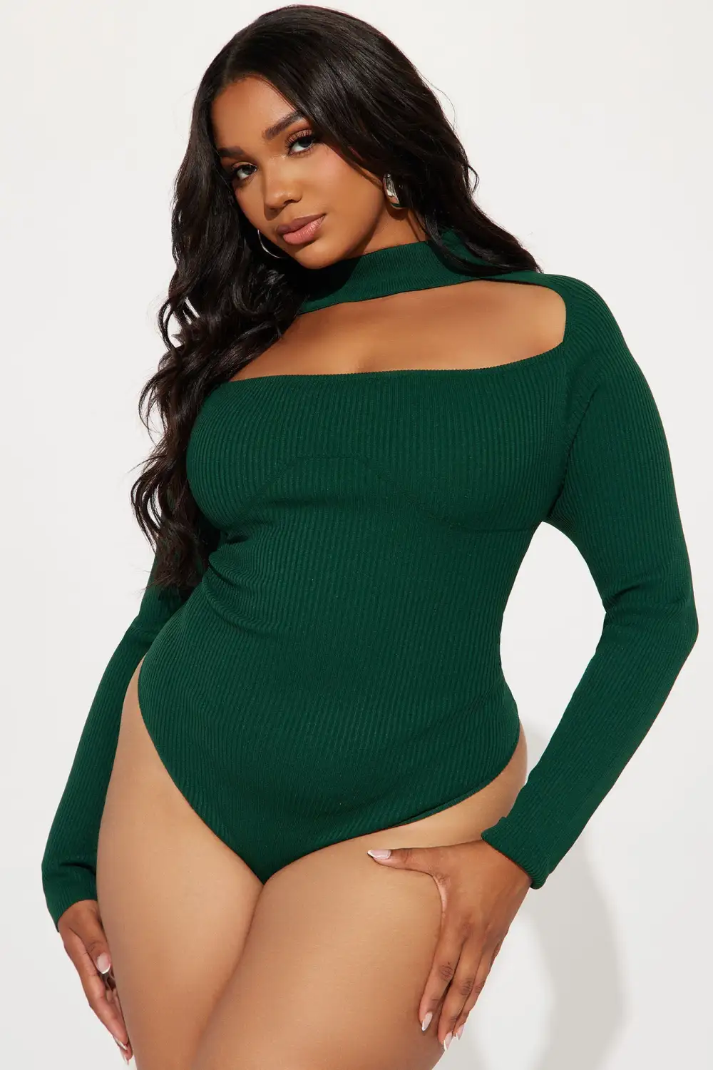 Jodeci Sweater Bodysuit - Hunter