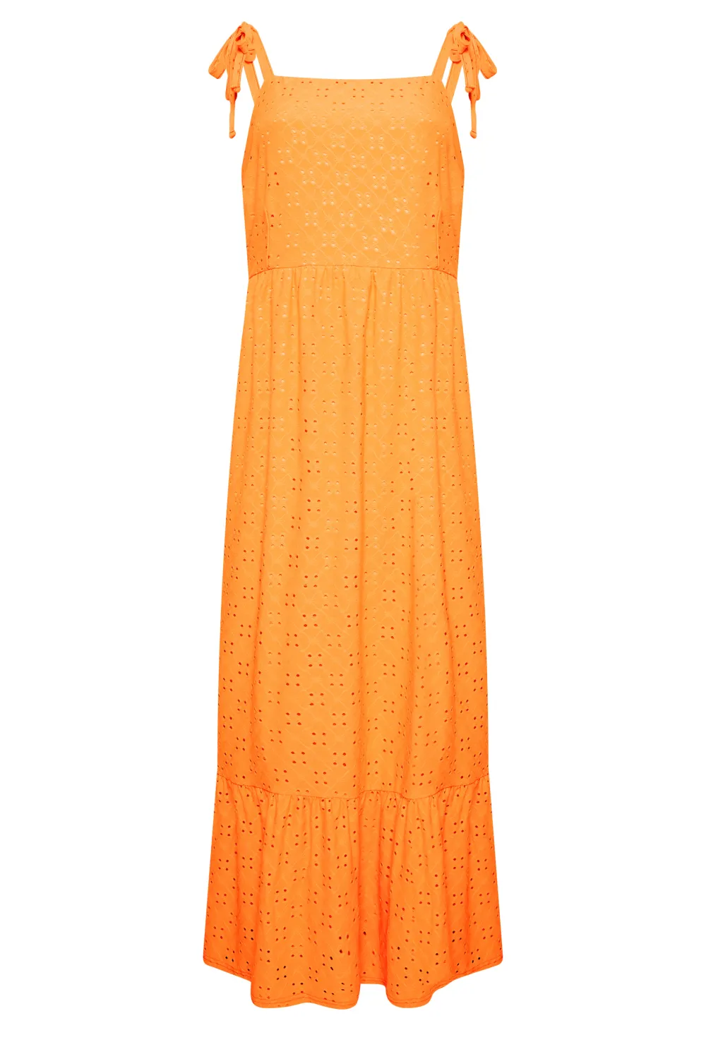 YOURS Curve Bright Orange Broderie Anglaise Maxi Dress