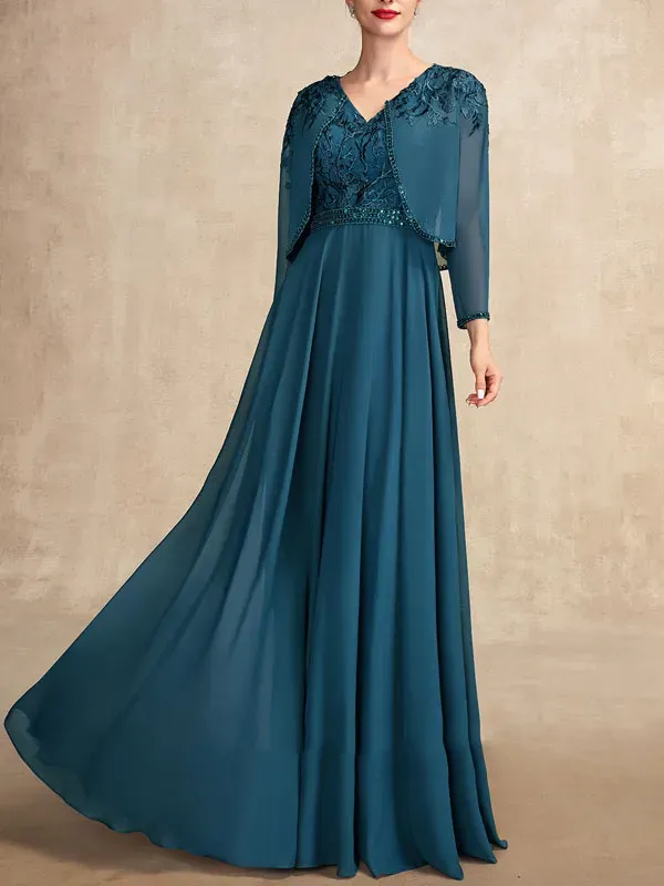 Delicate Lace Short Jacket Mother of the Bride Dress