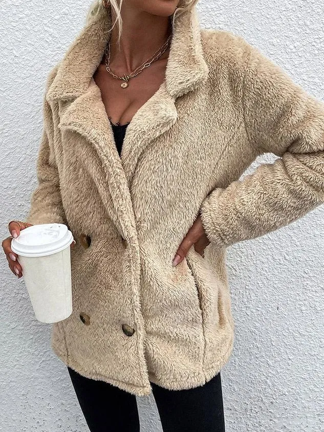 Casual Others Plain Teddy Jacket