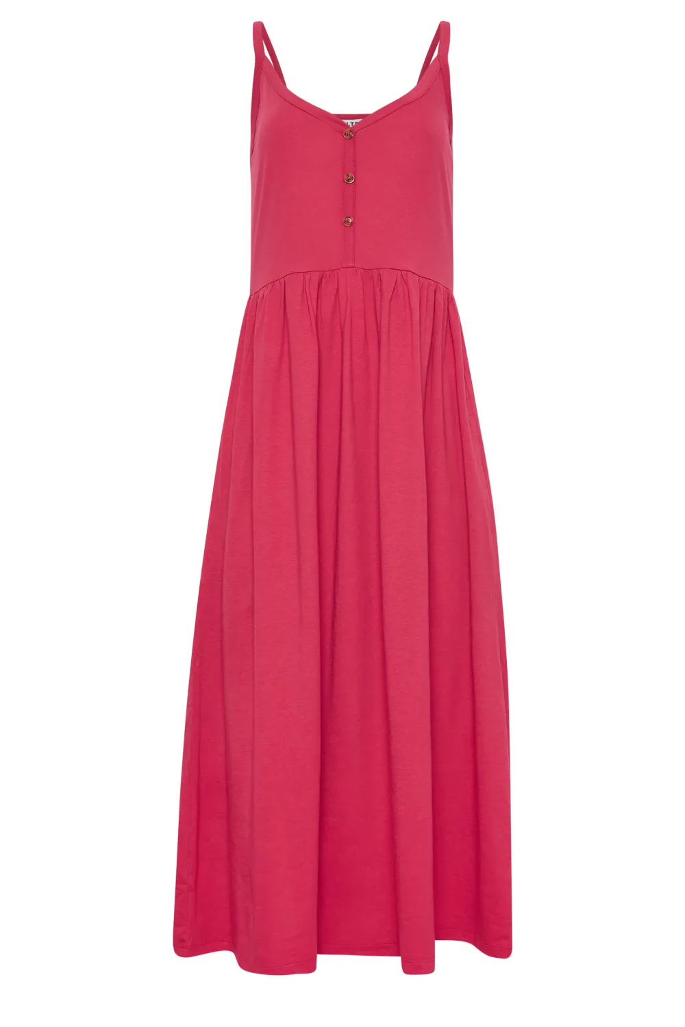 LTS Tall Hot Pink Button Through Midi Cami Dress