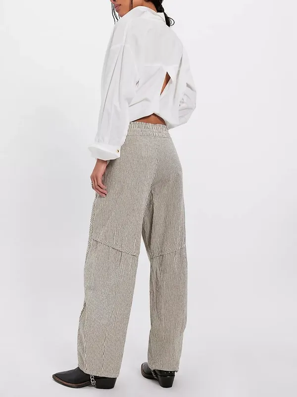 Pull-On Barrel Leg Pants