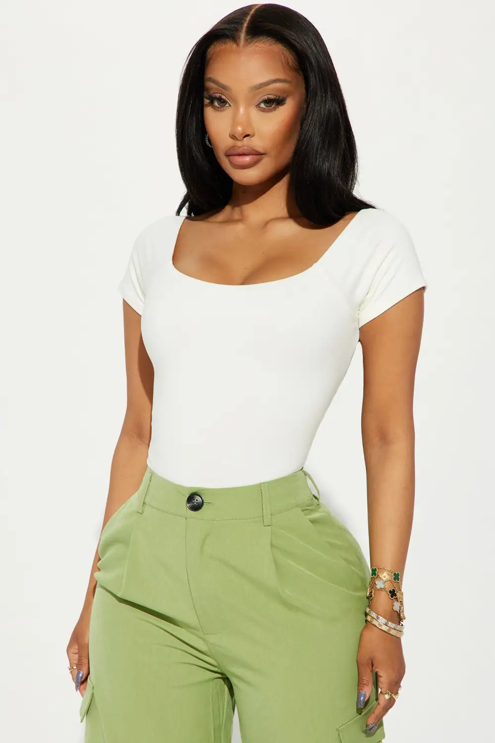 Michelle Short Sleeve Bodysuit - Off White