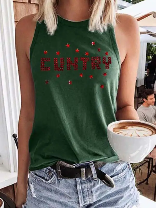 Retro Western Cuntry Print Vest