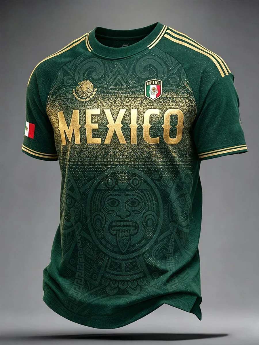 Men's Mexico Football Lover Printed T-shirt