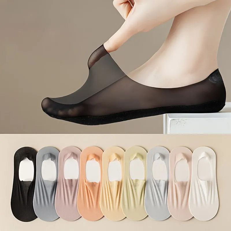9 Pairs Of Summer Seamless Semi-Transparent Breathable Socks
