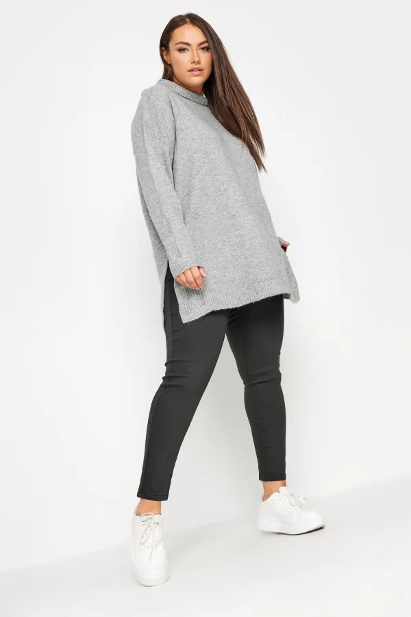 YOURS Curve Grey Stretch Pull On GRACE Jeggings