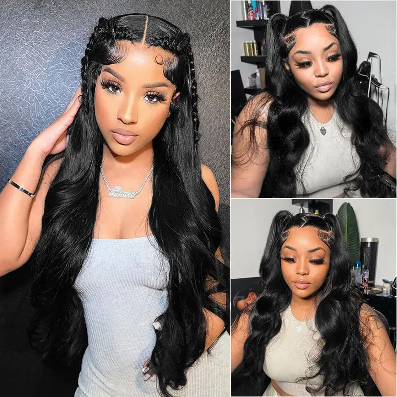 Flash Sale | @bigekane Recommend #1 Jet Black 13x6 FULL Lace Frontal Wig 16-34 Inches Human Hair Wigs