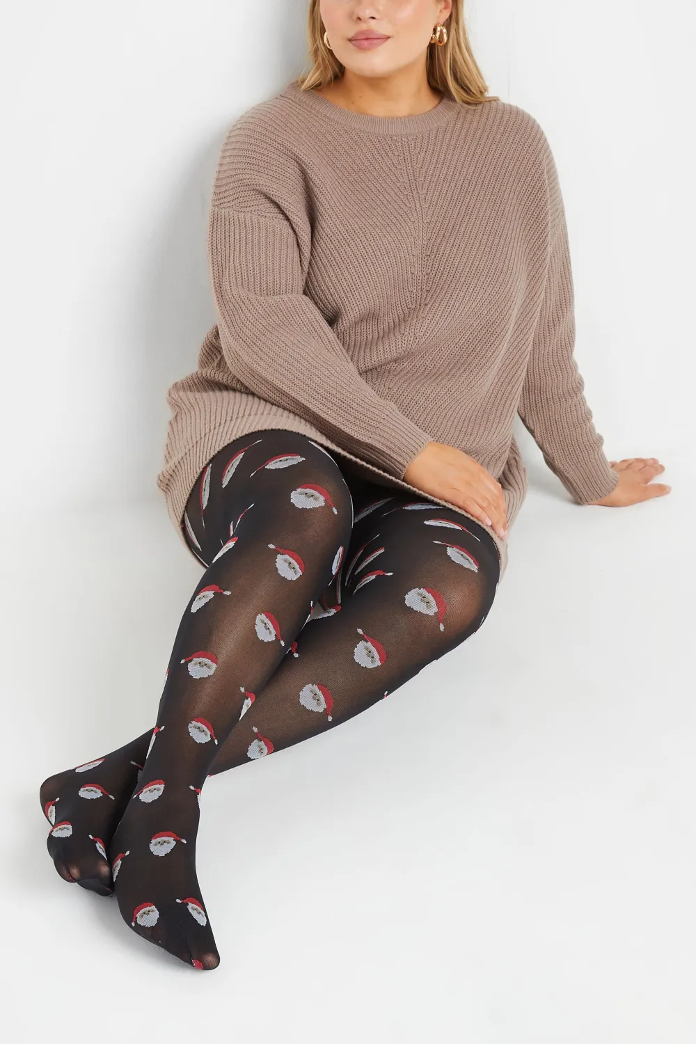 Black Santa Novelty Christmas Tights