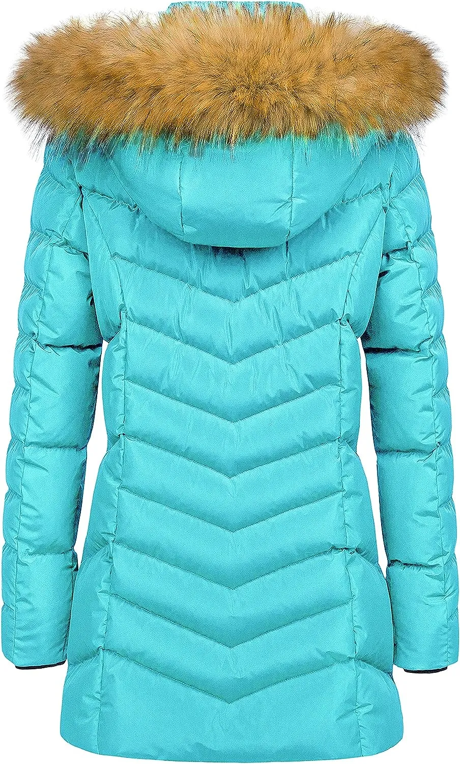 US Women's Winter Hooded Coat Waterproof Warm Long Puffer Jacket Parka