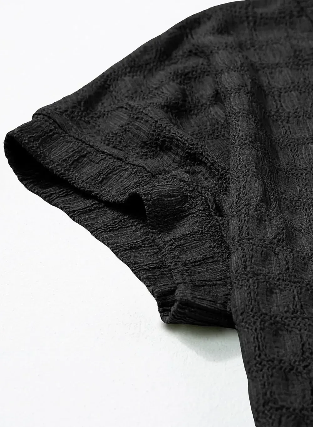 Dokotoo Tops for Women Trendy Summer Casual Cap Short Sleeve Basic Textured Solid Color Round Neck T Shirts Blouse