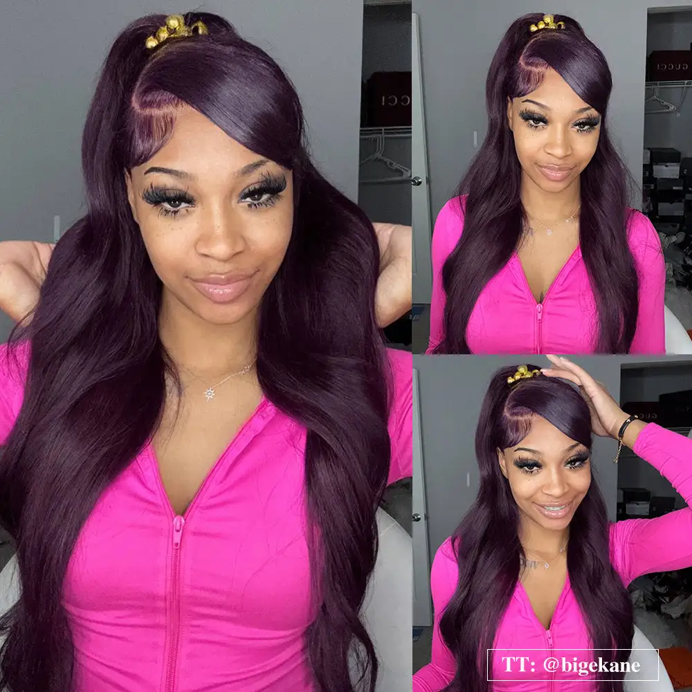 Sale | @bigekane Recommend Glueless Dark Purple 7x6/13x6 FULL Lace Frontal Wig 16