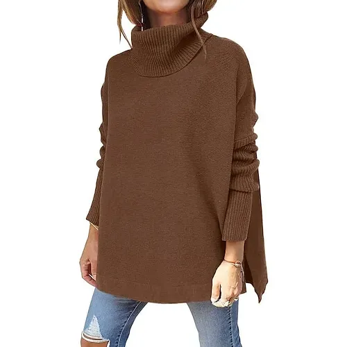 Women's Sweater Pullover Jumper Criss Cross Knitted Solid Color Stylish Casual Long Sleeve Regular Fit Sweater Cardigans V Neck Fall Winter Blue Purple Pink / Holiday / Going out