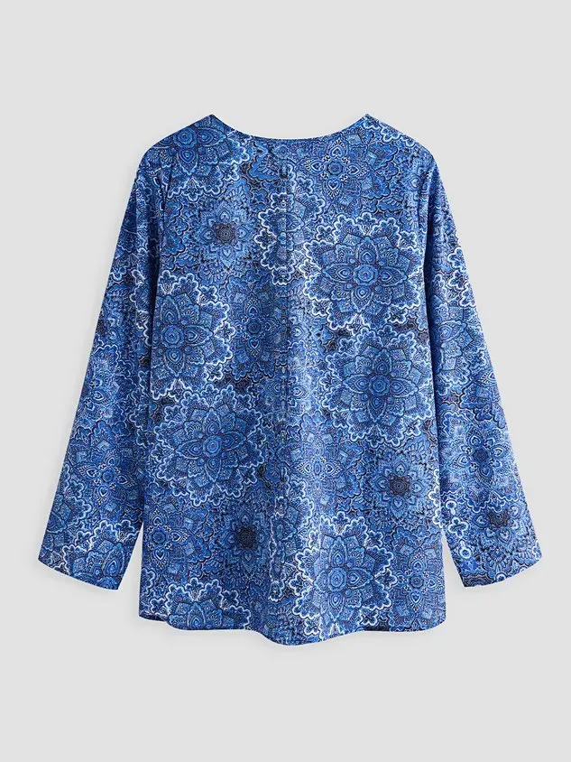 V Neck Floral Vacation Casual T-Shirt/Tee