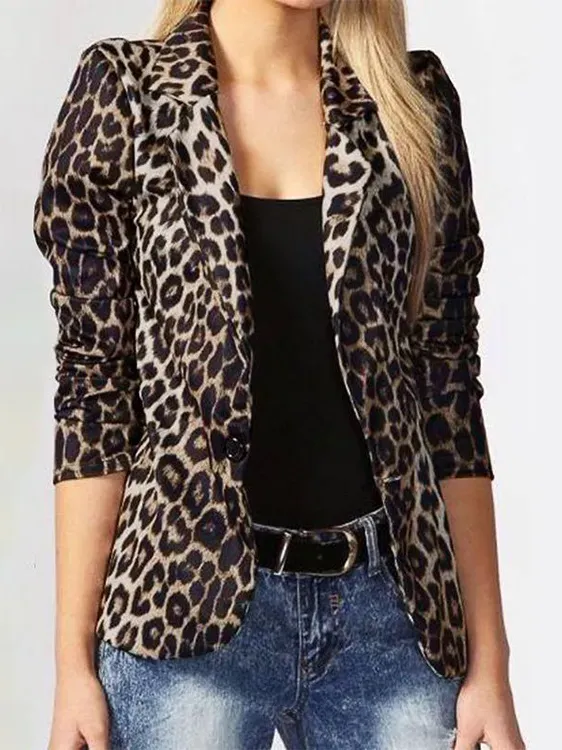Leopard Print Small Set Jacket Women