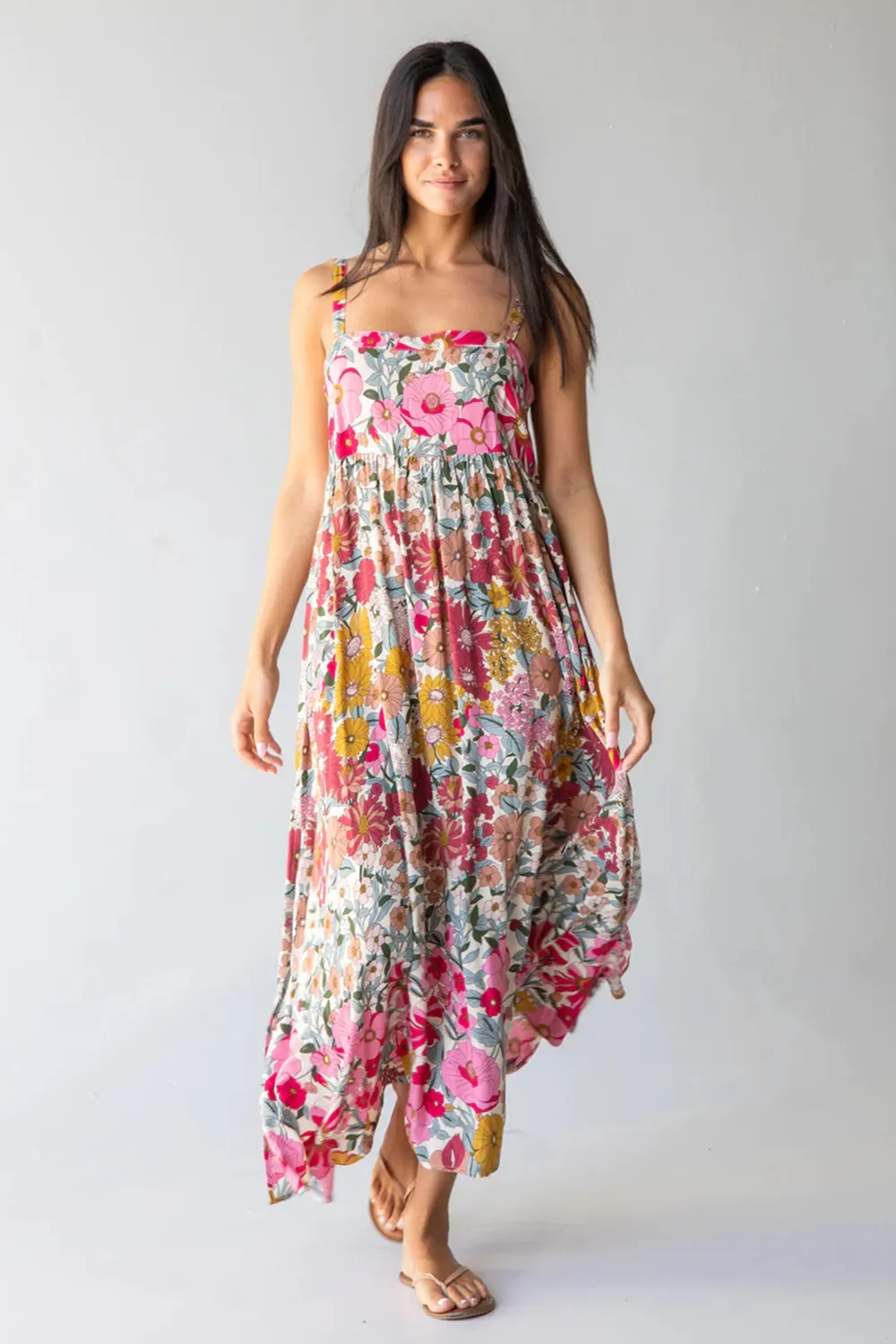 Patti Side Slit Maxi Dress - Vintage Summer Floral
