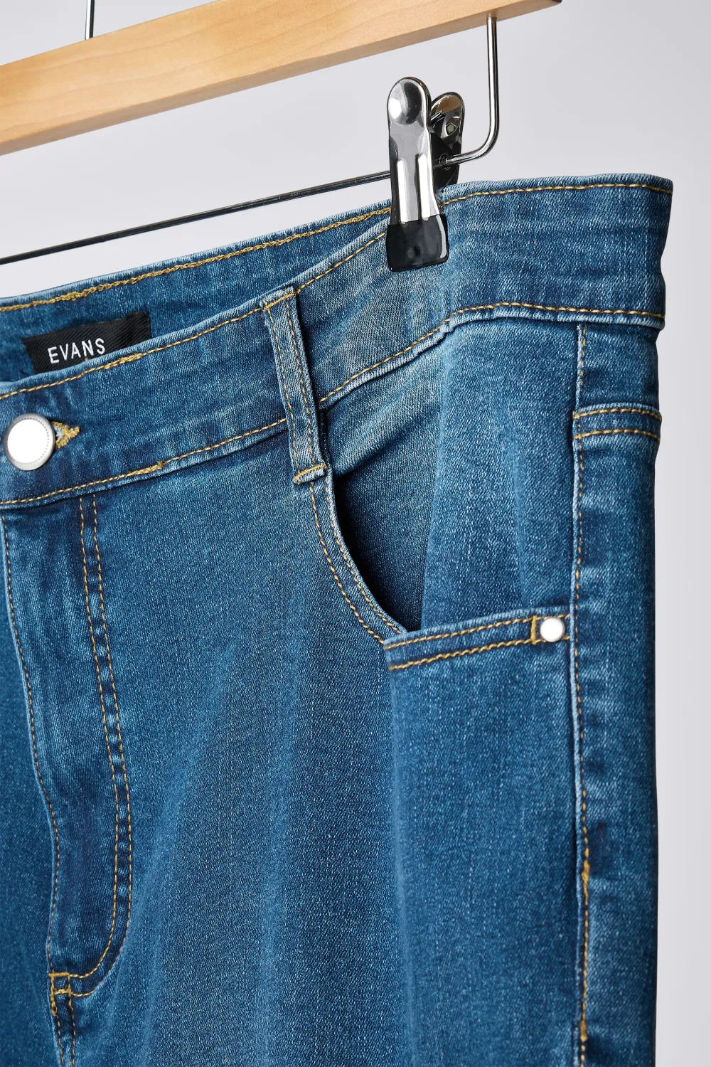 EVANS Curve Mid Blue Denim Bootcut Jeans