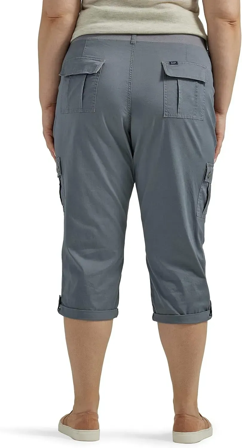 Lee Women's Plus Size Ultra Lux Comfort with Flex-to-go Cargo Capri Pant