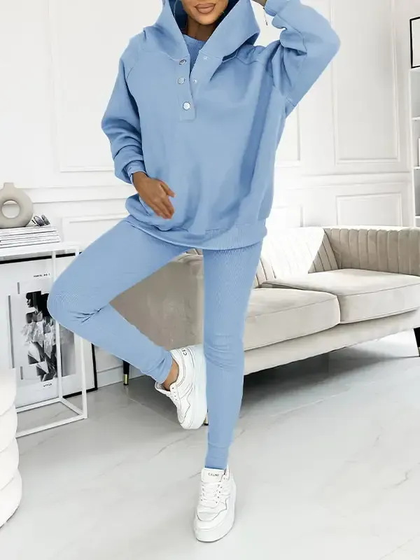 Women Fall&Winter Hooded Casual and Comfortable Sweatshirt Suit