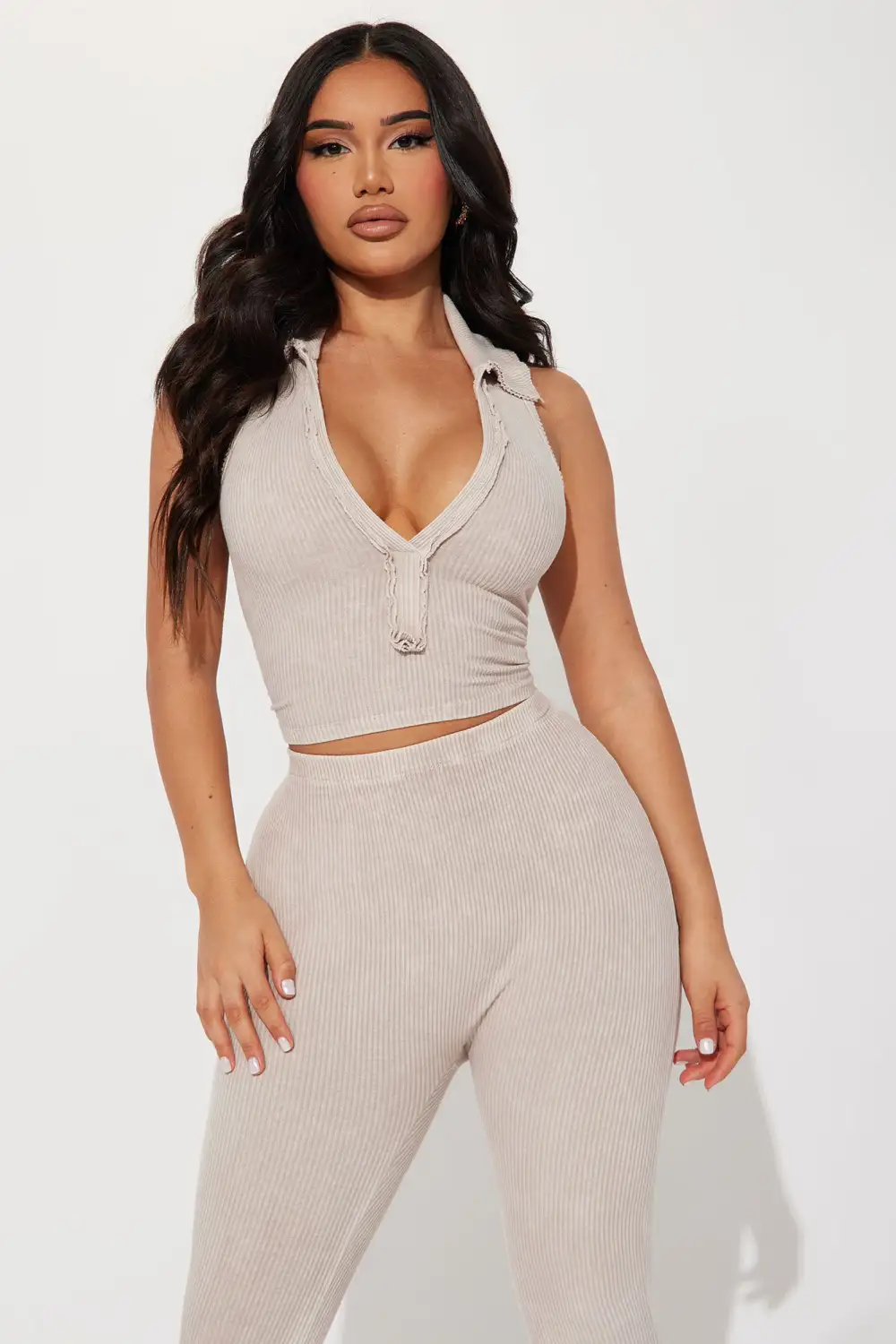 Stay With Me Legging Set - Taupe