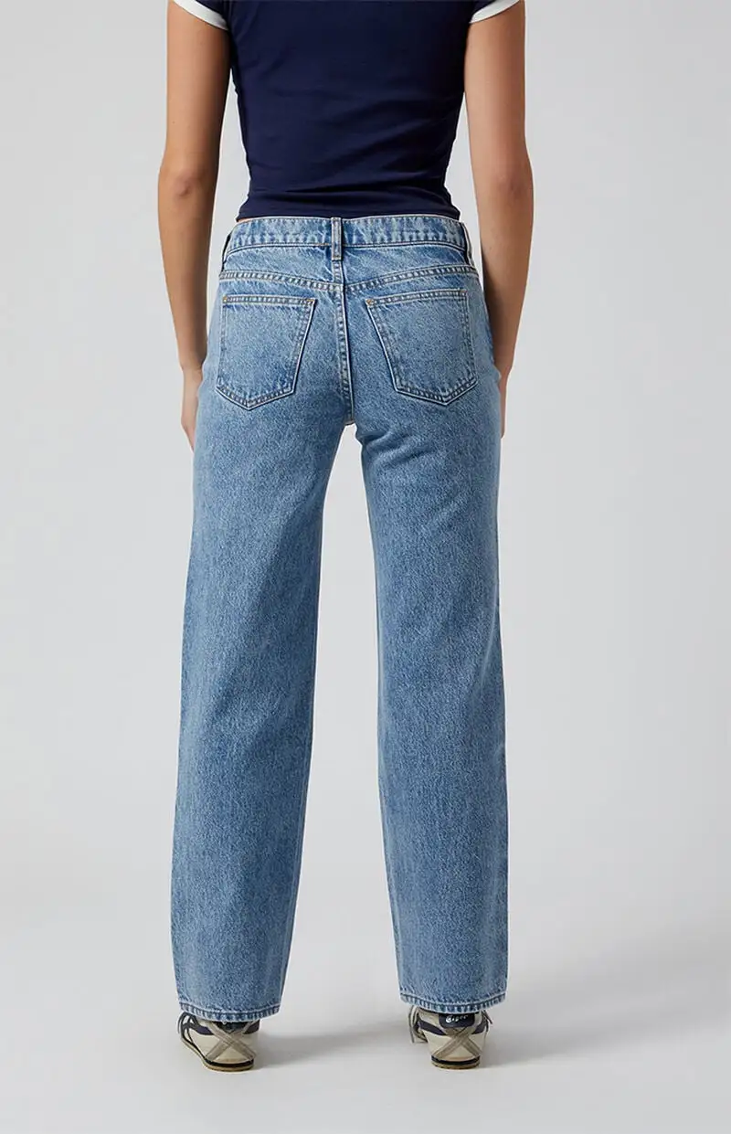 PacSun Jordyn Low Rise Straight Leg Jeans Medium Indigo