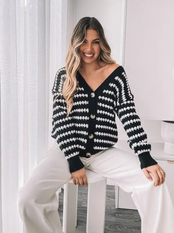 Evander Cardigan - Black Multi