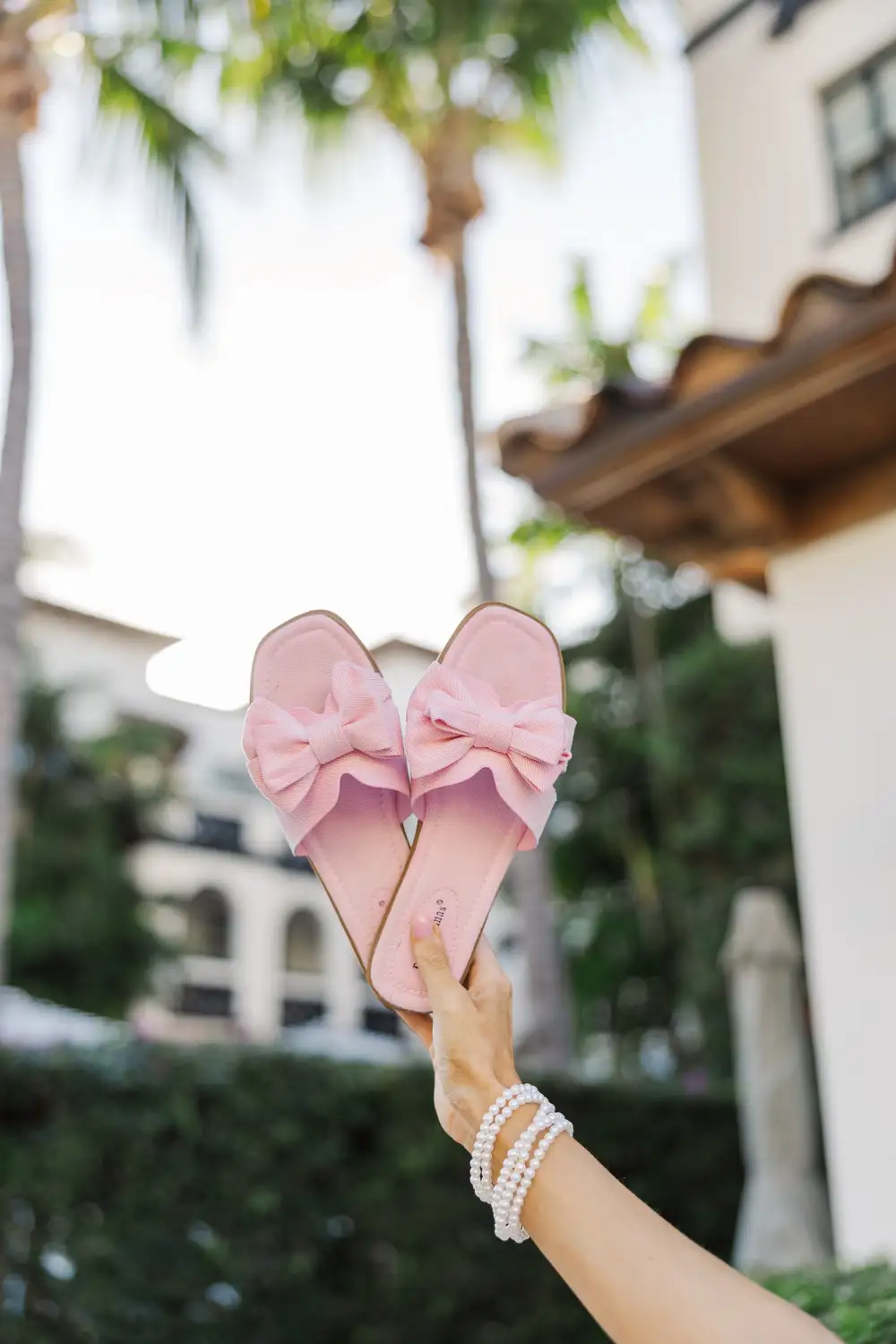 In Your Dreams Powder Pink Bow Sandals