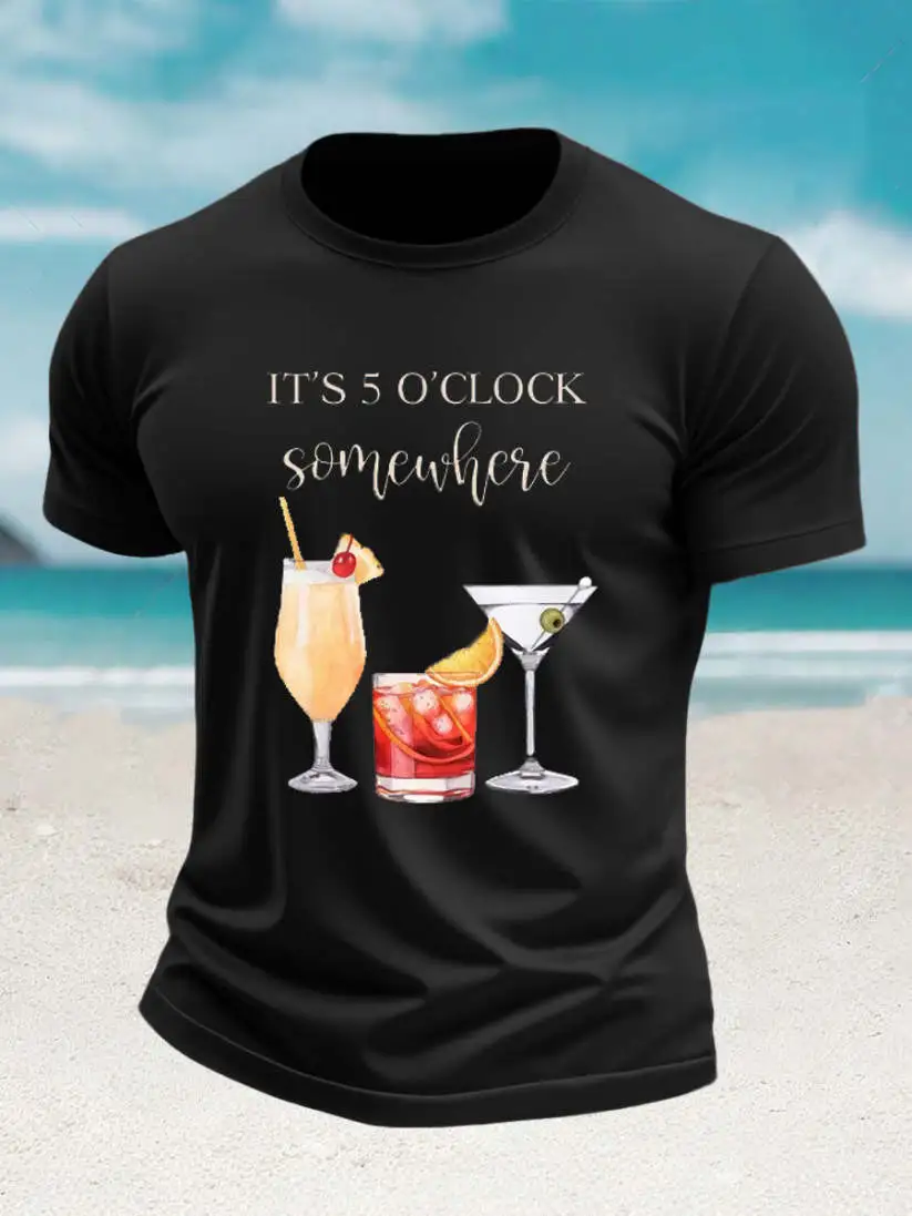 Men's Jimmy Buffett Day imitation cotton short-sleeved T-shirt