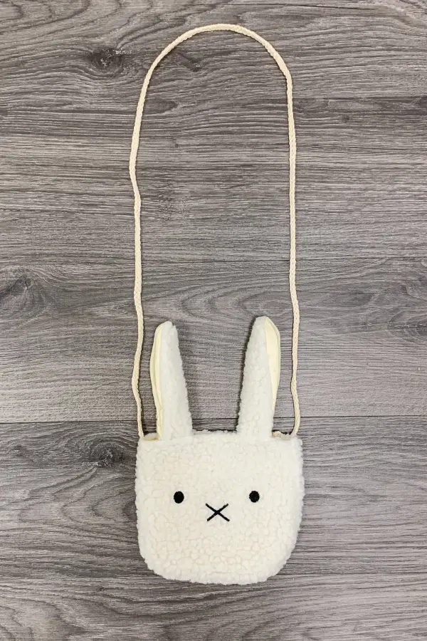 sherpa bunny purse - cream  - cream