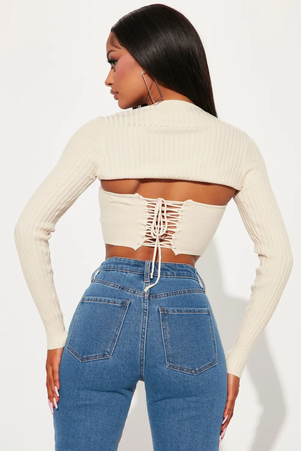 Sweet And Precious Sweater Shrug Set - Oatmeal