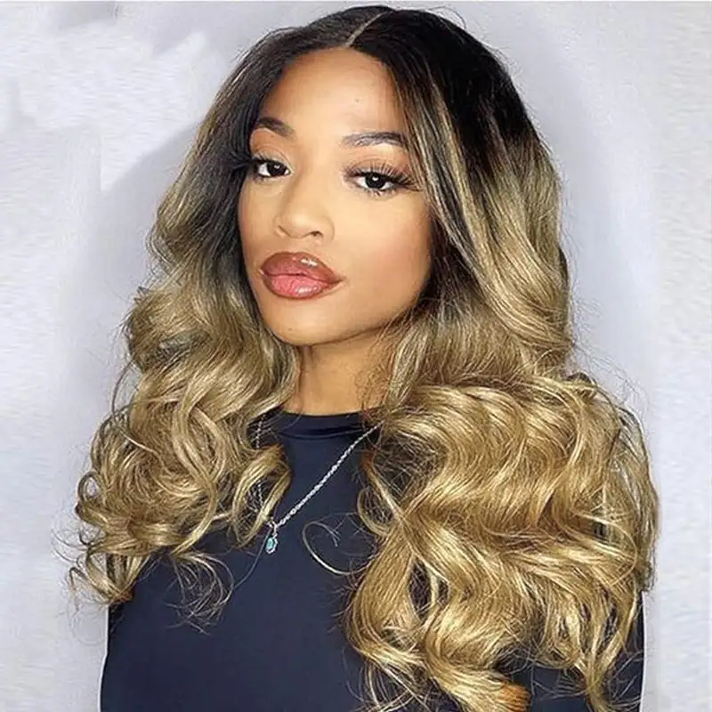 Glueless #T1B/27 Ombre V Part Wig No Leave Out Beginner Friendly Upgrade U Part Wig