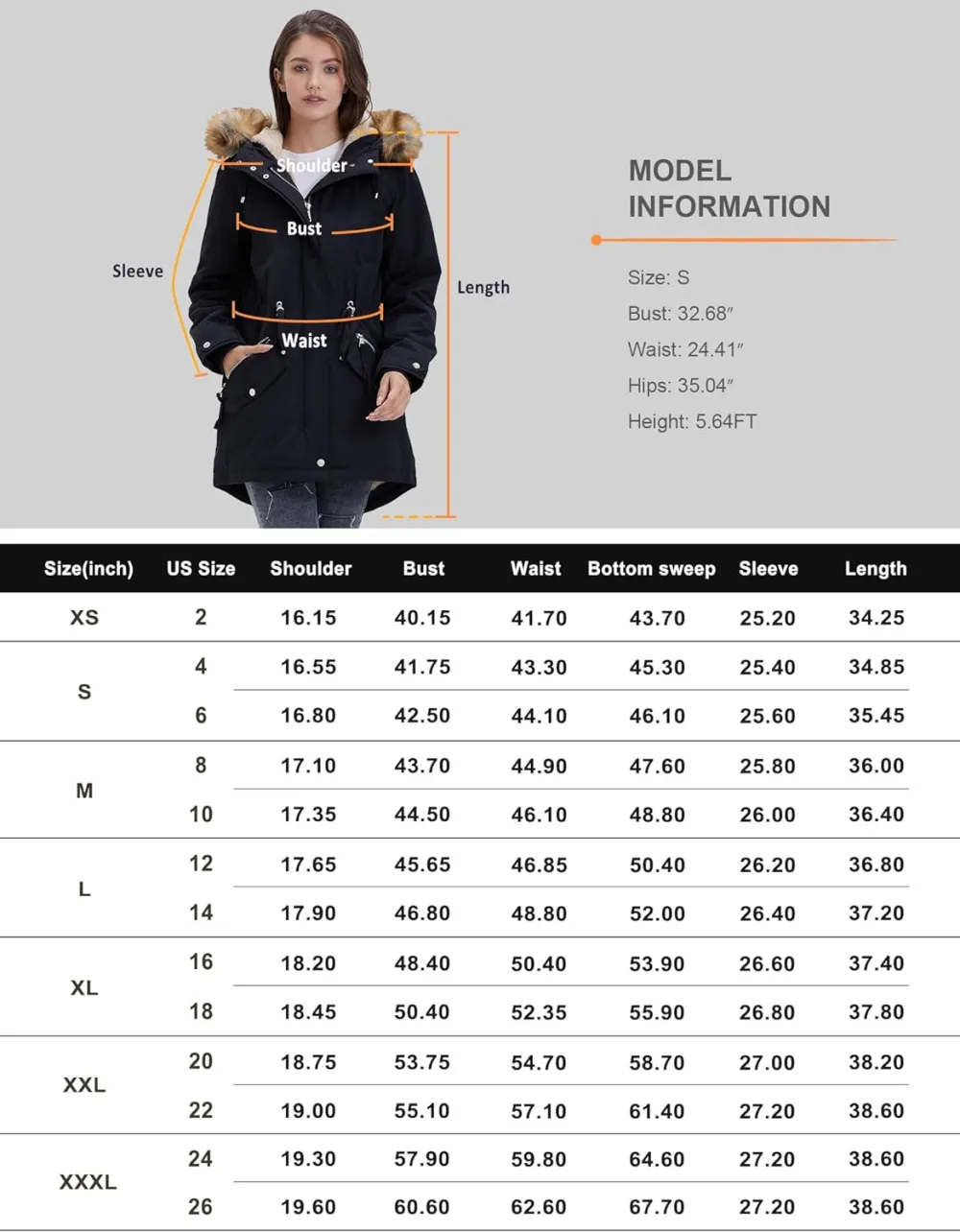 Women's Winter Coats Fleece Lined Parka Jacket Hooded Long Winter Warm Parka Coat with Pockets