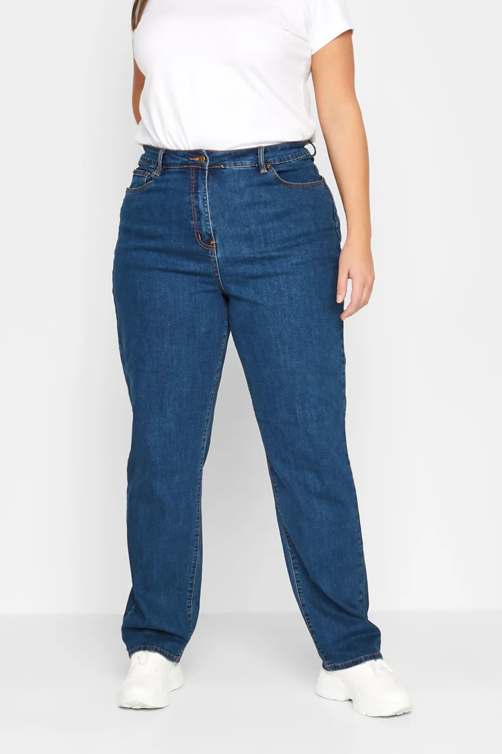 LTS Tall Black Washed UNA Stretch Mom Jeans