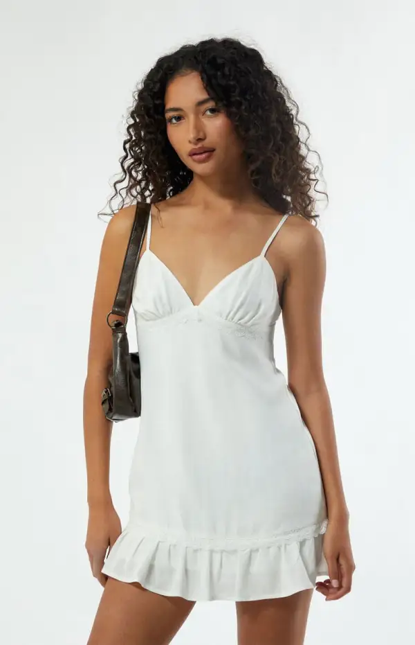 LA Hearts Aspyn Linen Babydoll Mini Dress