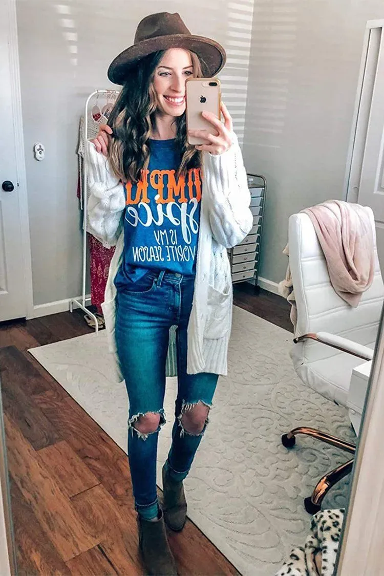 Knitted Solid Color Button Down Chunky Outwear Cardigan