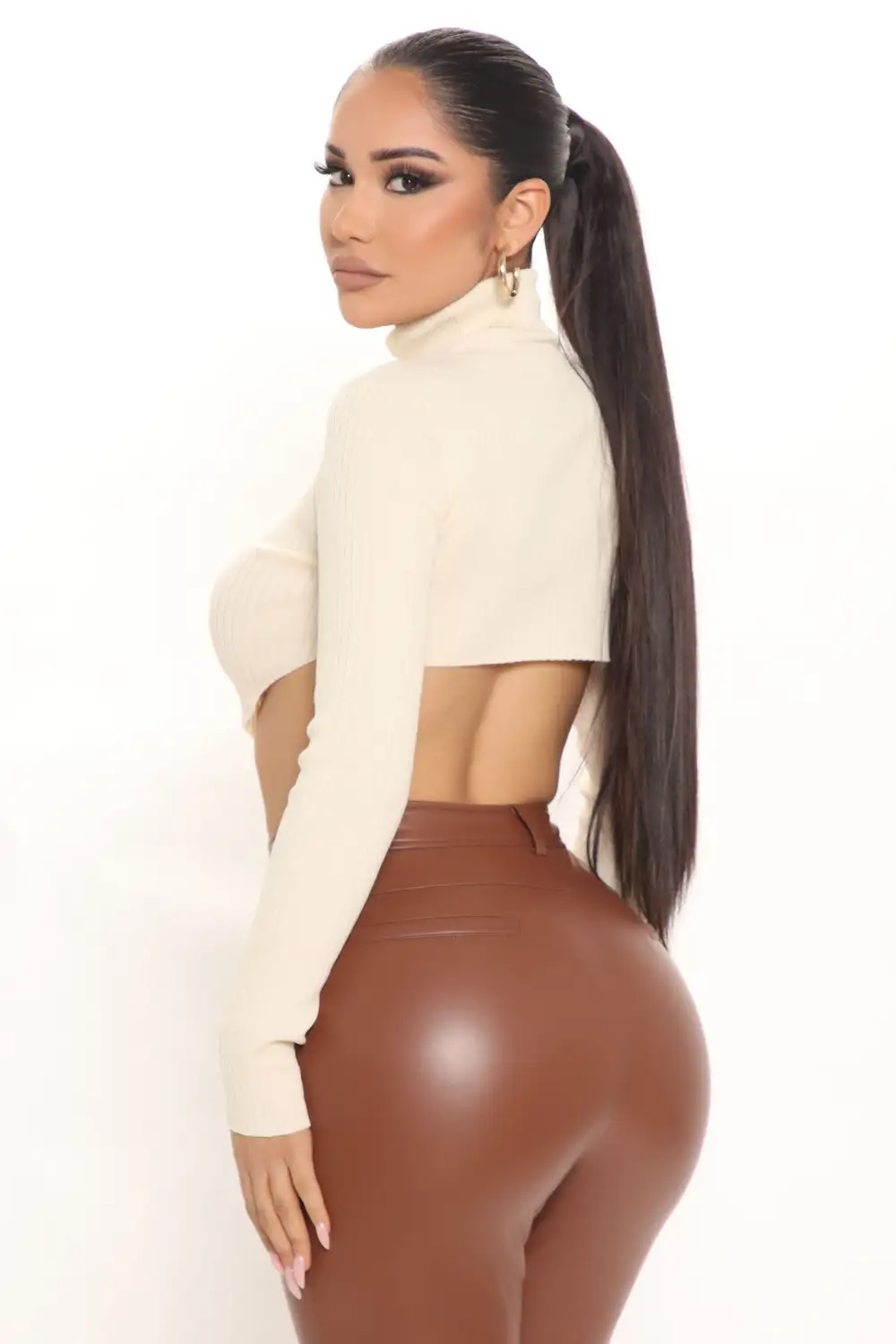 Little Miss Perfect Turtle Neck Top - Cream