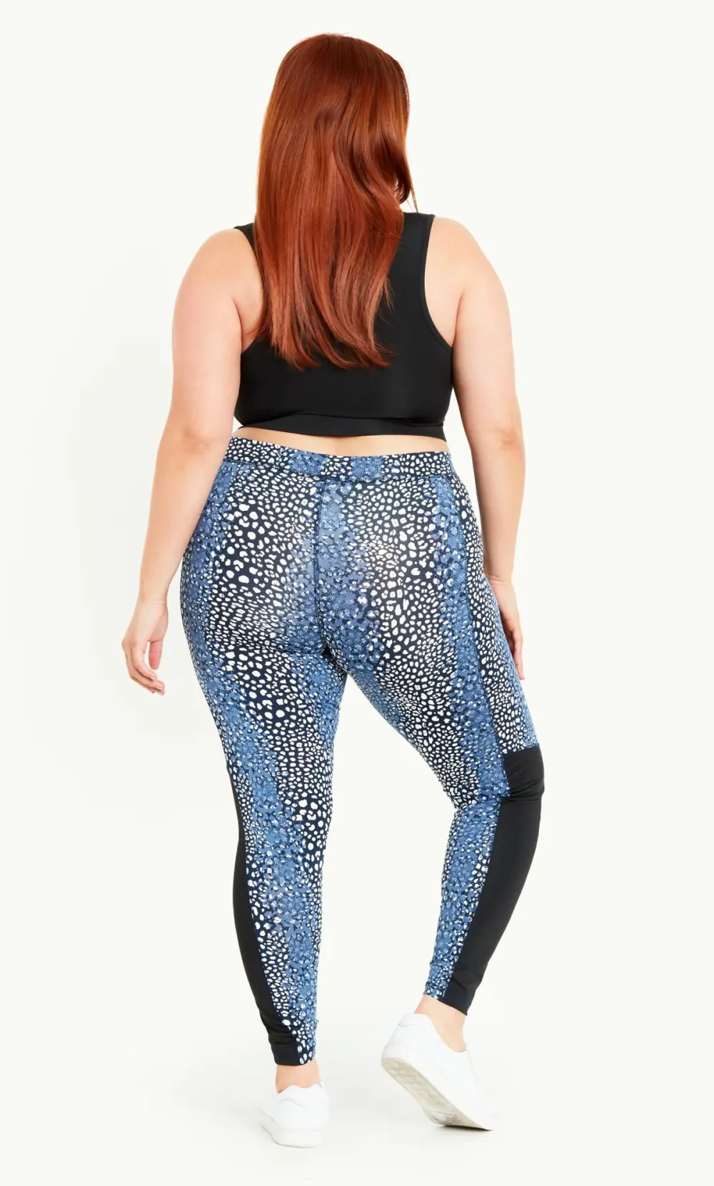 Evans Black & Blue Animal Print Active Legging