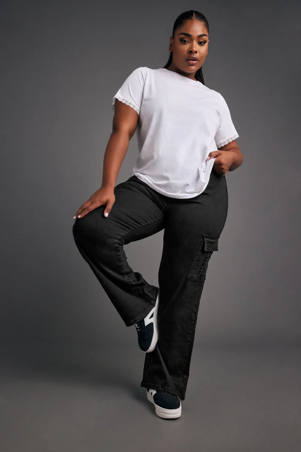 YOURS Curve Black Cargo Jeans