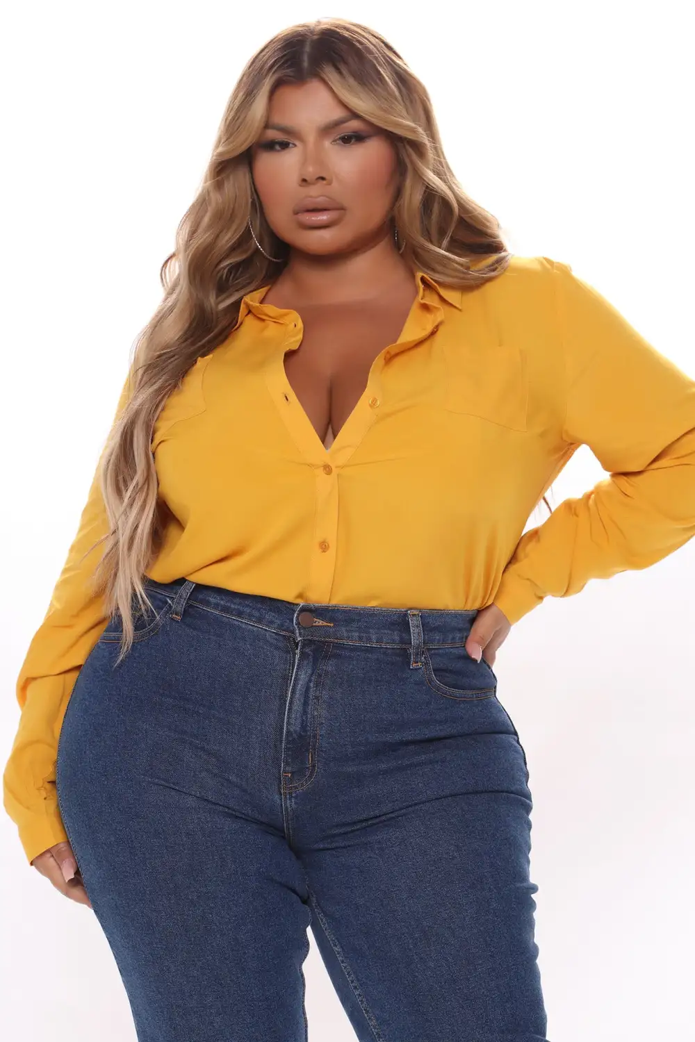 Aurora Woven Top - Mustard