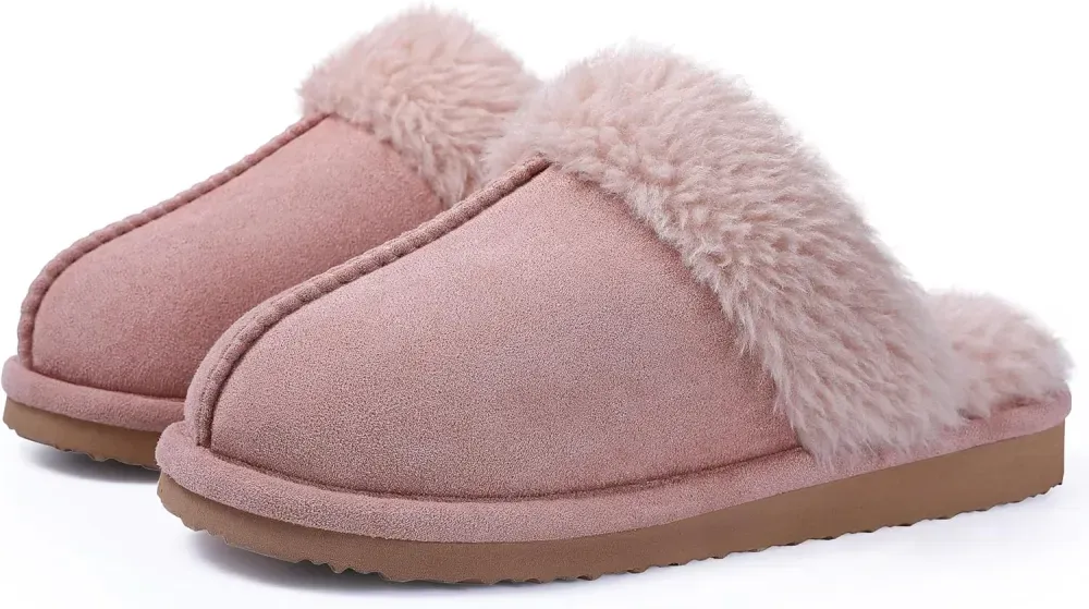 Women's Fuzzy Memory Foam Slippers Fluffy Winter House Shoes Indoor and Outdoor