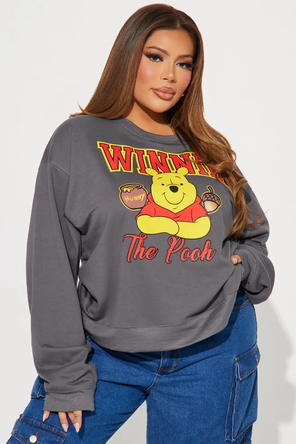 Winnie The Pooh Crew Neck Sweatshirt - Charcoal