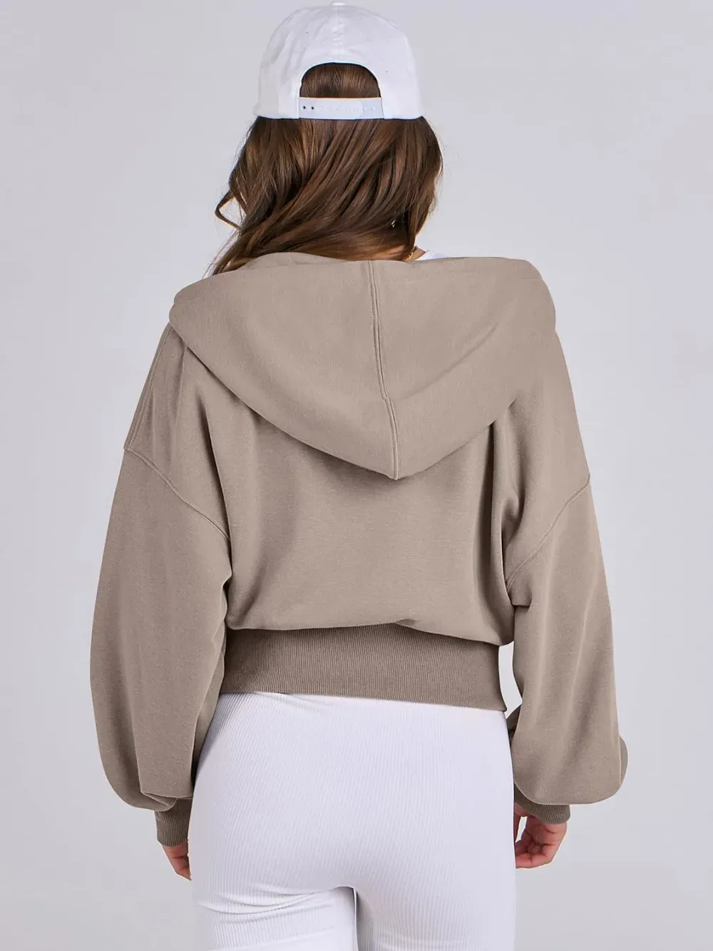 Women's Zip Up Hoodies Cropped Sweatshirts Full Zip Jackets Casual Fashion Fall Outfits Winter Clothes