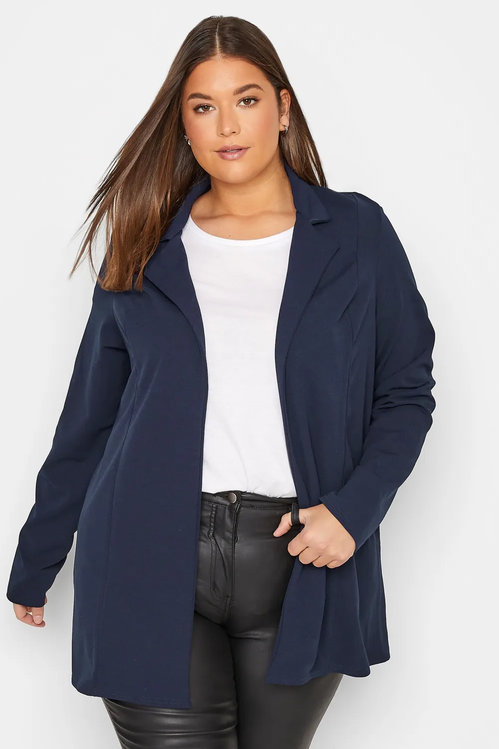 LTS Tall Black Scuba Longline Blazer