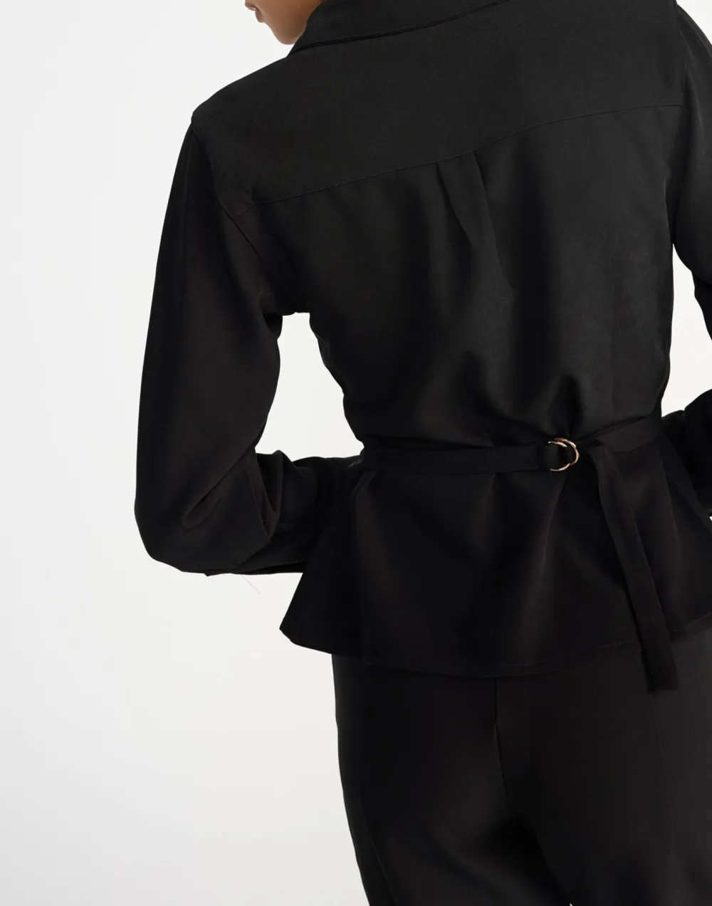 Adjustable Tie Cropped Shirt Top