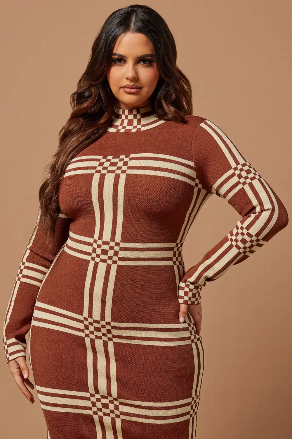 Claudia Knit Maxi Dress - Cognac