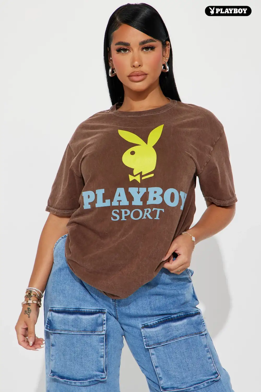 Playboy Sport Washed Tshirt - Brown