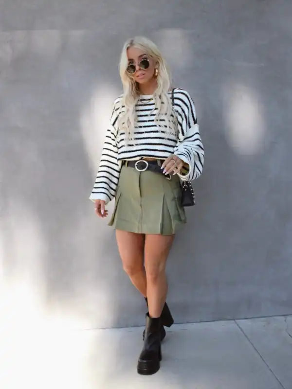 Olive Mini Utility Skirt