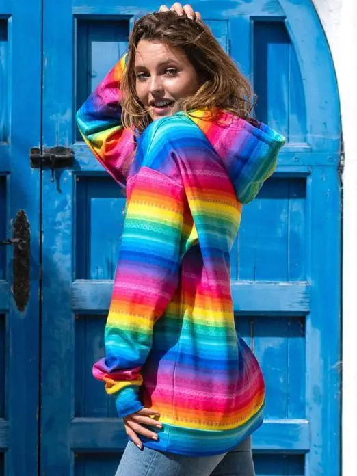 Rainbow Stripe Long Sleeve Tops