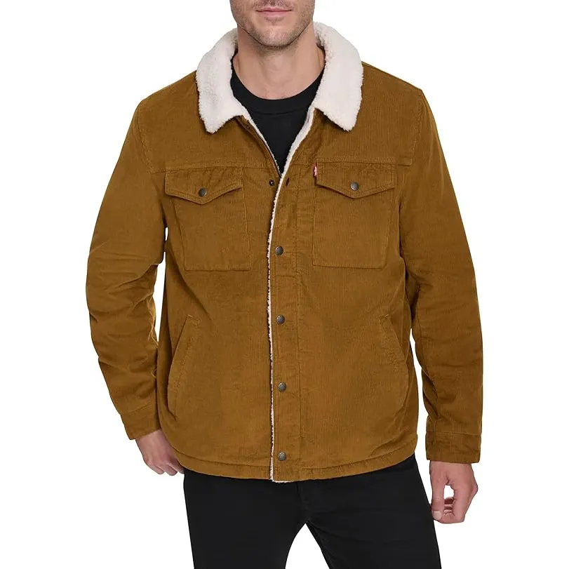 Men's Corduroy Sherpa Lined Trucker Jacket